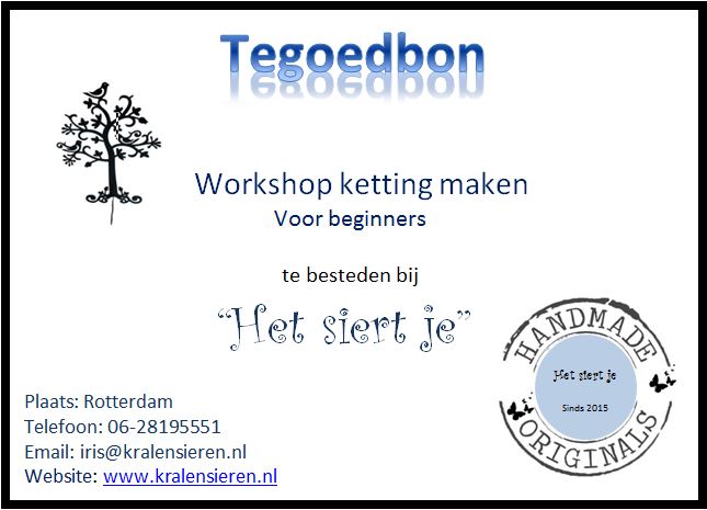 tegoedbon workshop voor beginners